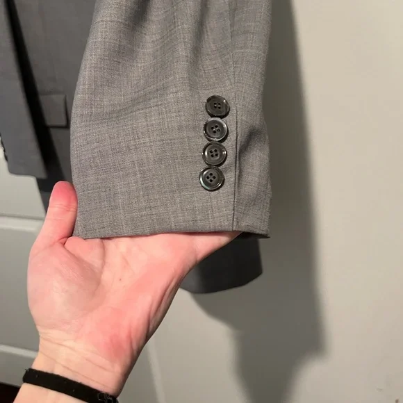 Men’s moschino gray with pink inside suit